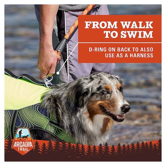 Arcadia Trail Flotation Aid Dog Harness Size Large Swim Vest High Vis Yellow NWT - Picture 2 of 7